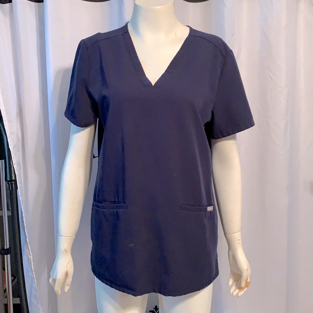 FIGS Navy Blue Casma 3 Pocket Scrub Top S